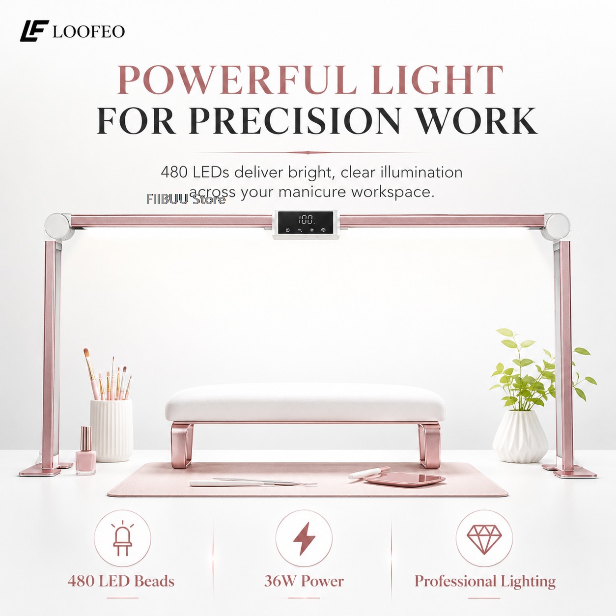 Desk Setup Lamp - Professional LED Nail Desk Lamp for