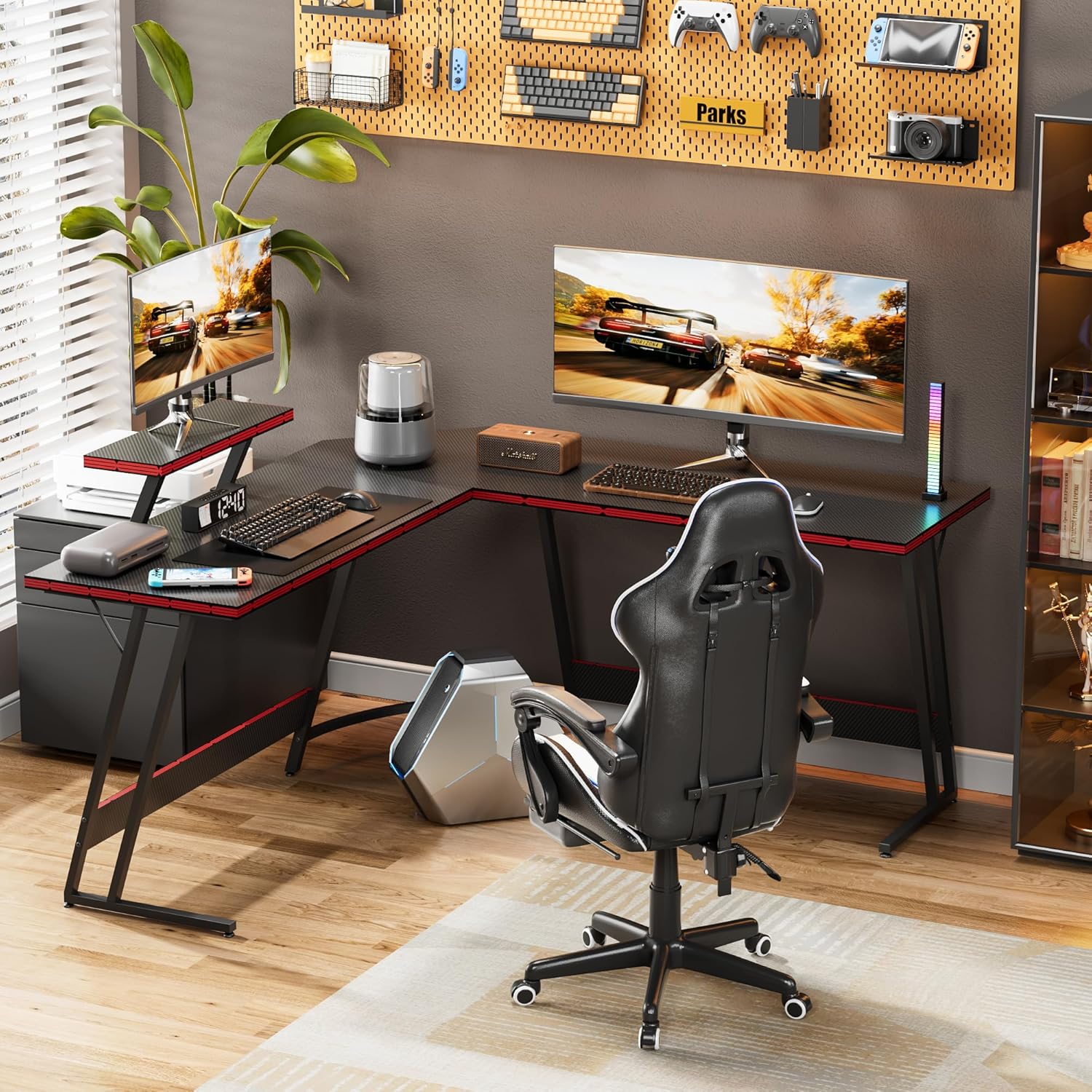 L-Shaped Adjustable Gaming Des - Desk Setup L Shaped ulasan dan harga
